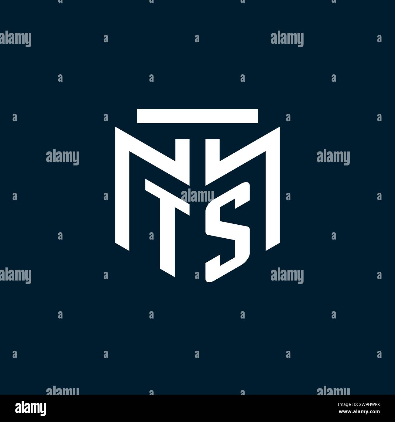 TS monogram initial logo with abstract geometric style design ...