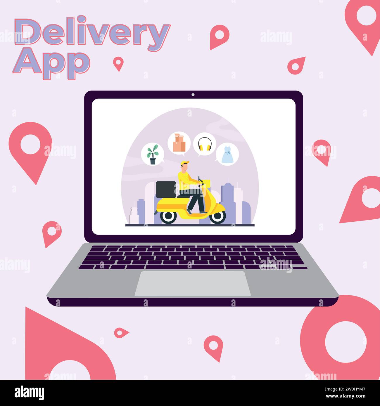 Delivery service template Stock Vector Images - Alamy