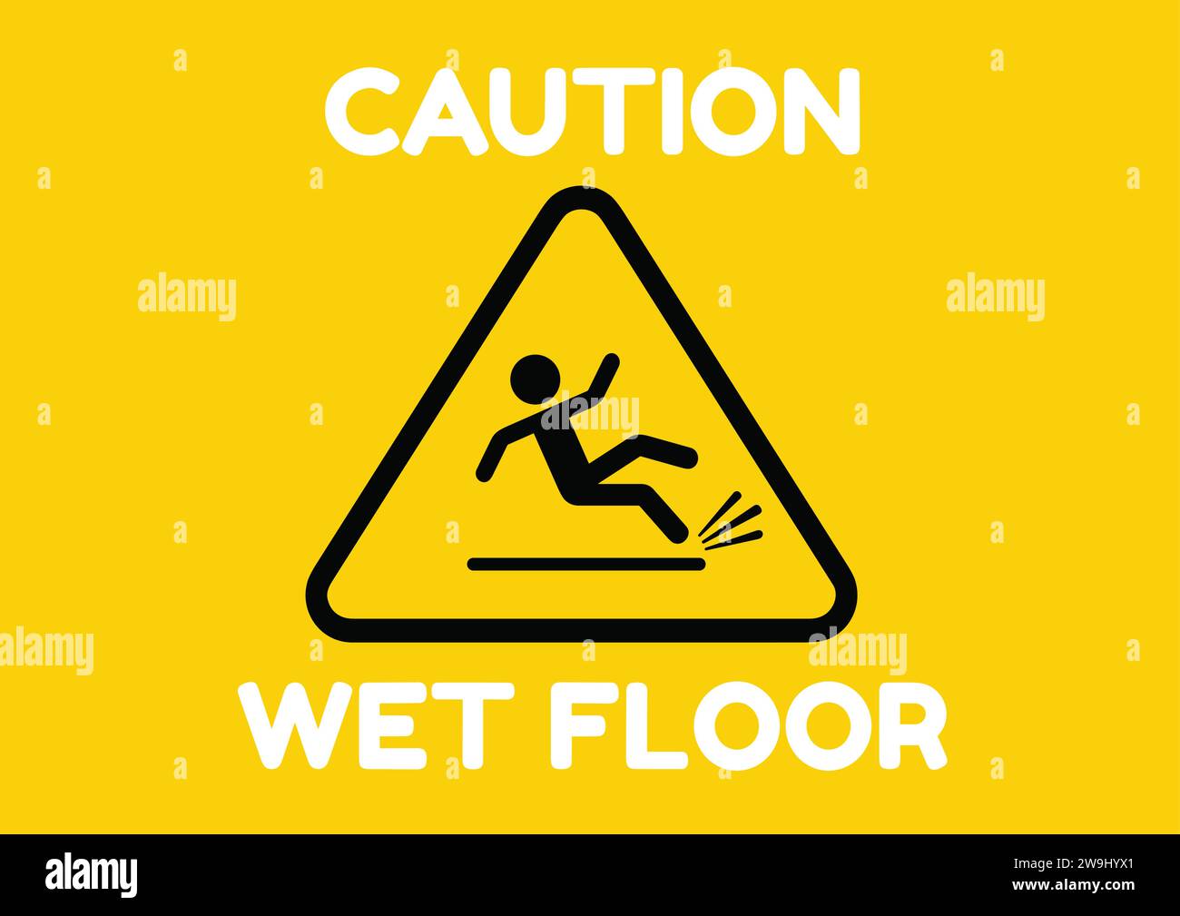 Slippery Surface | Slippery Floor | Wet Floor sign falling man vector Stock Vector