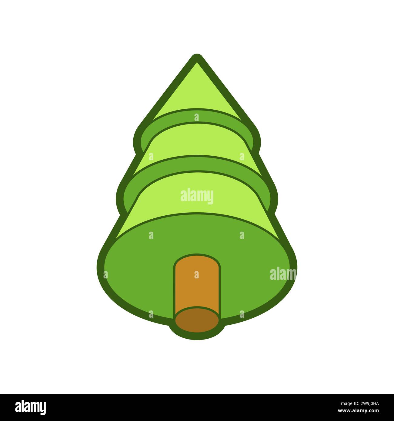 Christmas tree isometric isolated. Spruce 3D Stock Vector