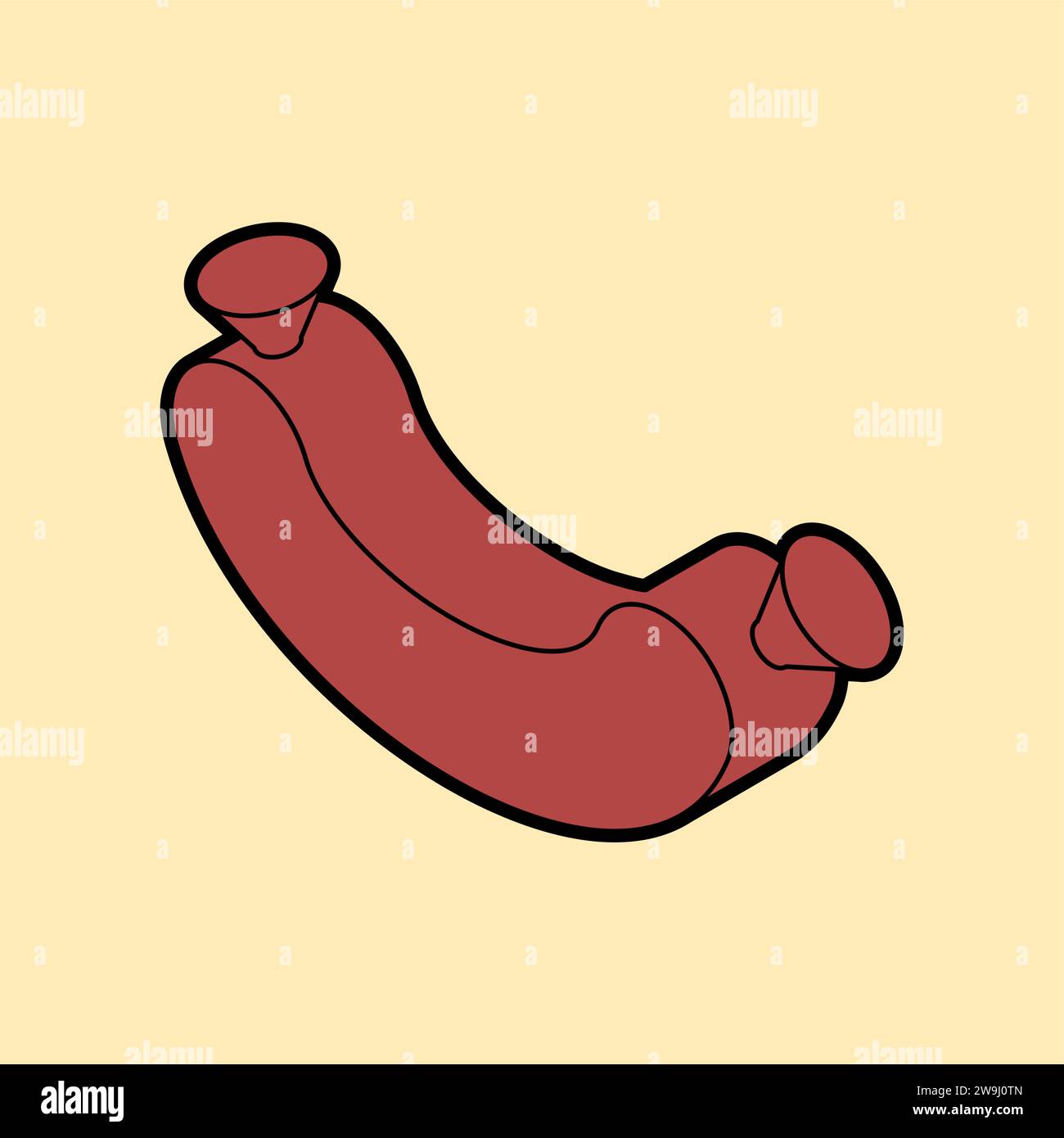 Sausage isometric isolated. Meat delicacies Sausages Stock Vector
