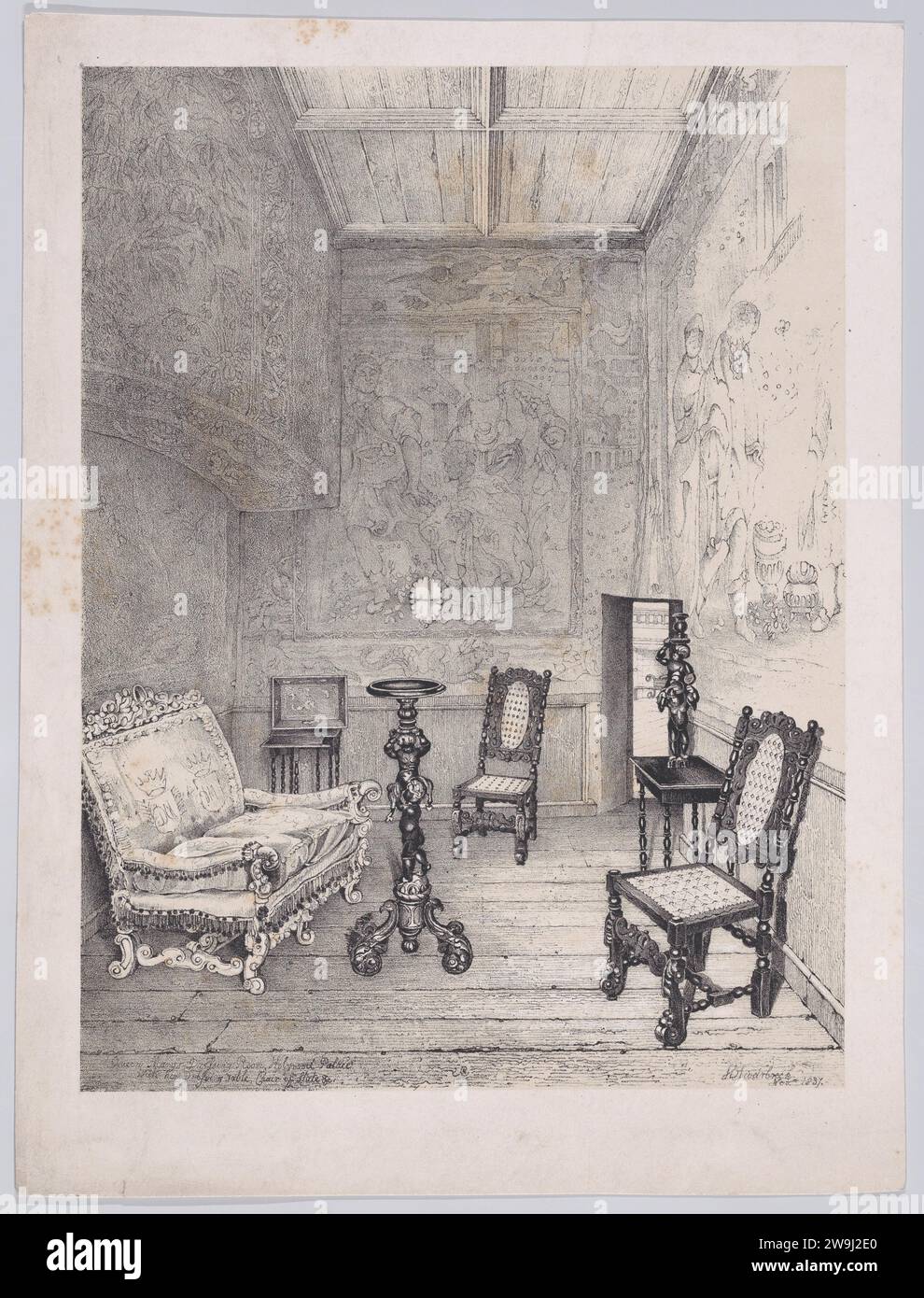 Dressing Room of Mary, Queen of Scots, Holyrood Palace 1958 by Mary