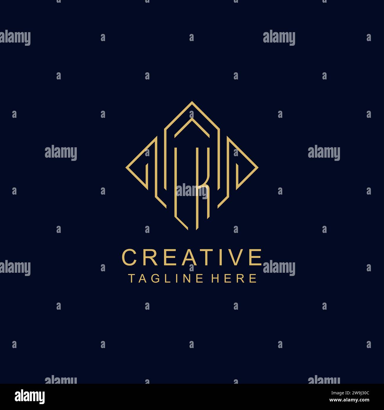 Initial logo LK monogram with rhombus line style design vector graphic ...