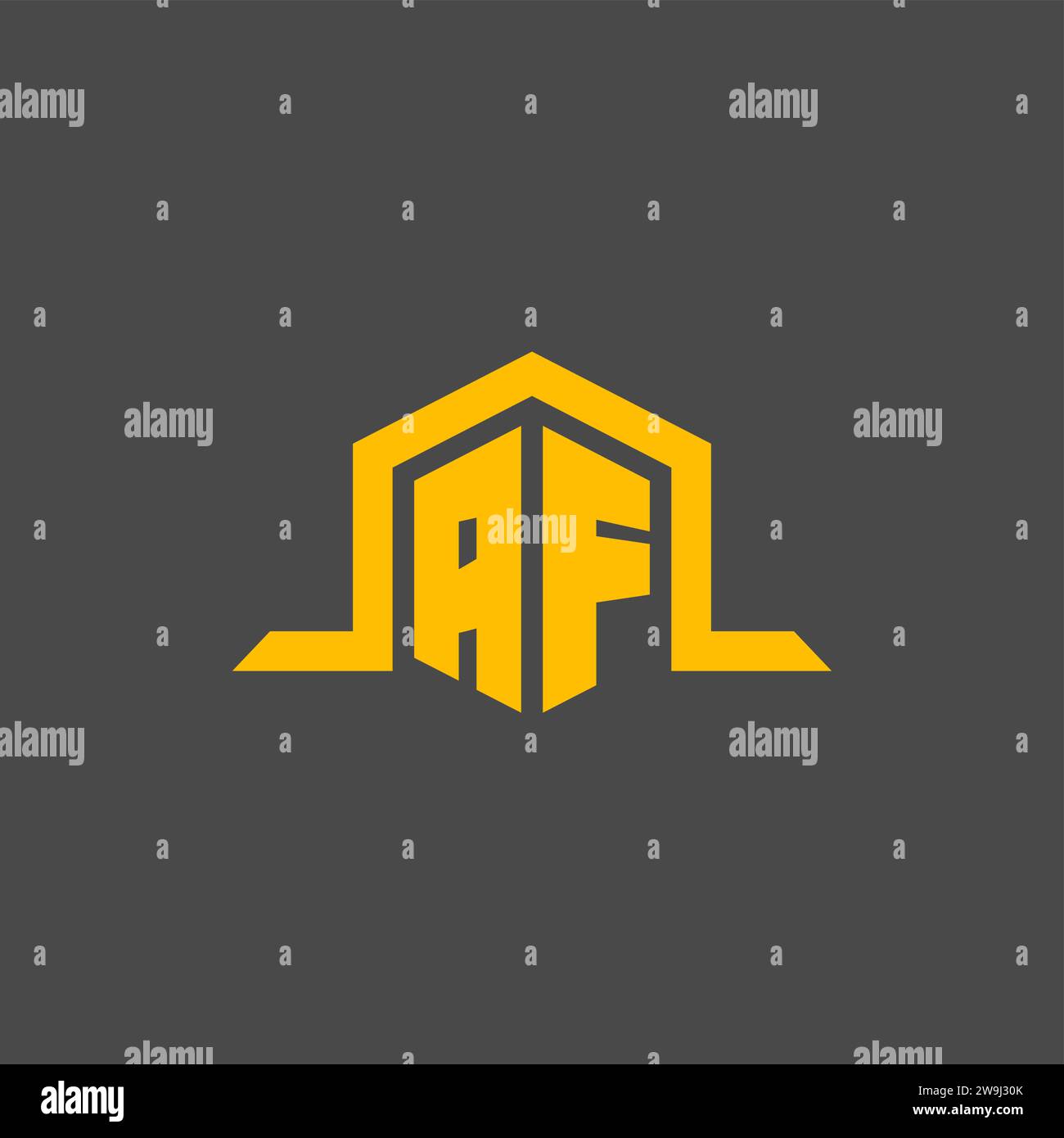 AF monogram initial logo with hexagon style design ideas Stock Vector