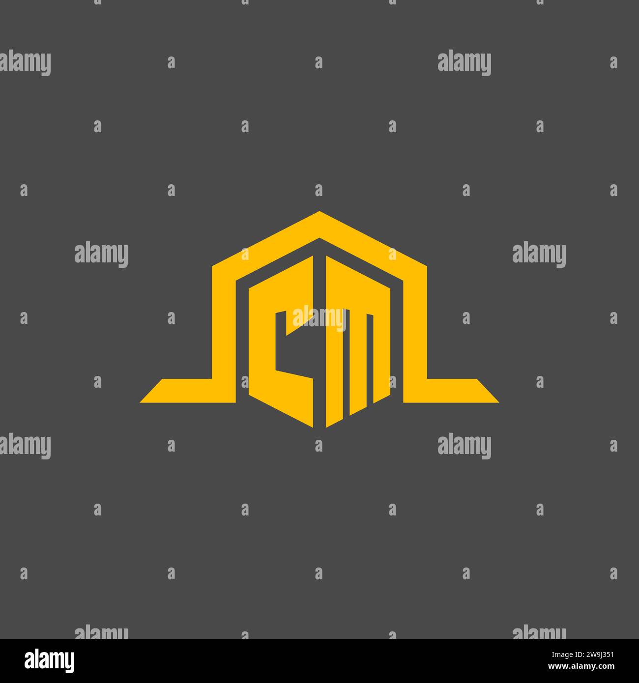 CM monogram initial logo with hexagon style design ideas Stock Vector ...