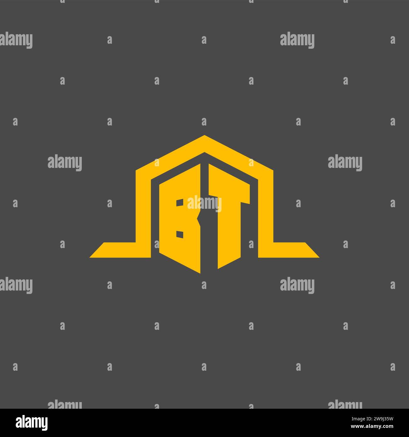BT monogram initial logo with hexagon style design ideas Stock Vector