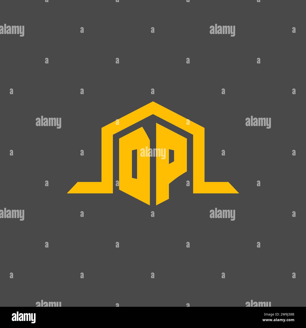 DP monogram initial logo with hexagon style design ideas Stock Vector