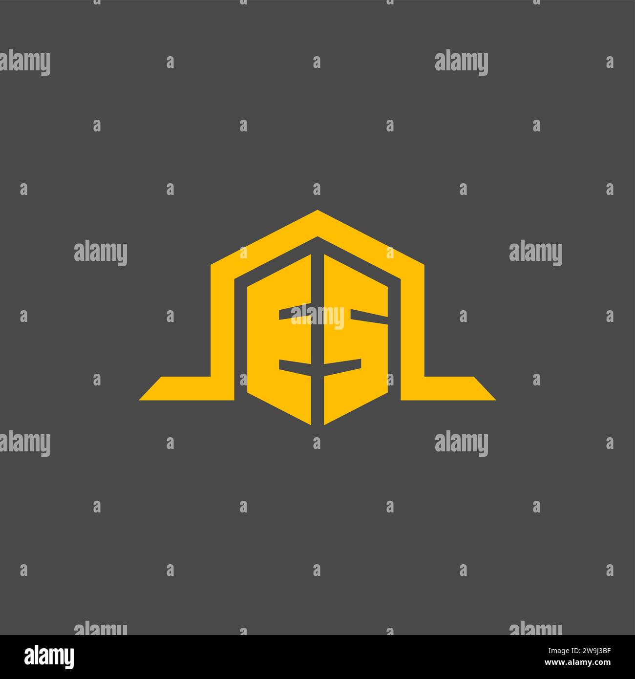 ES monogram initial logo with hexagon style design ideas Stock Vector