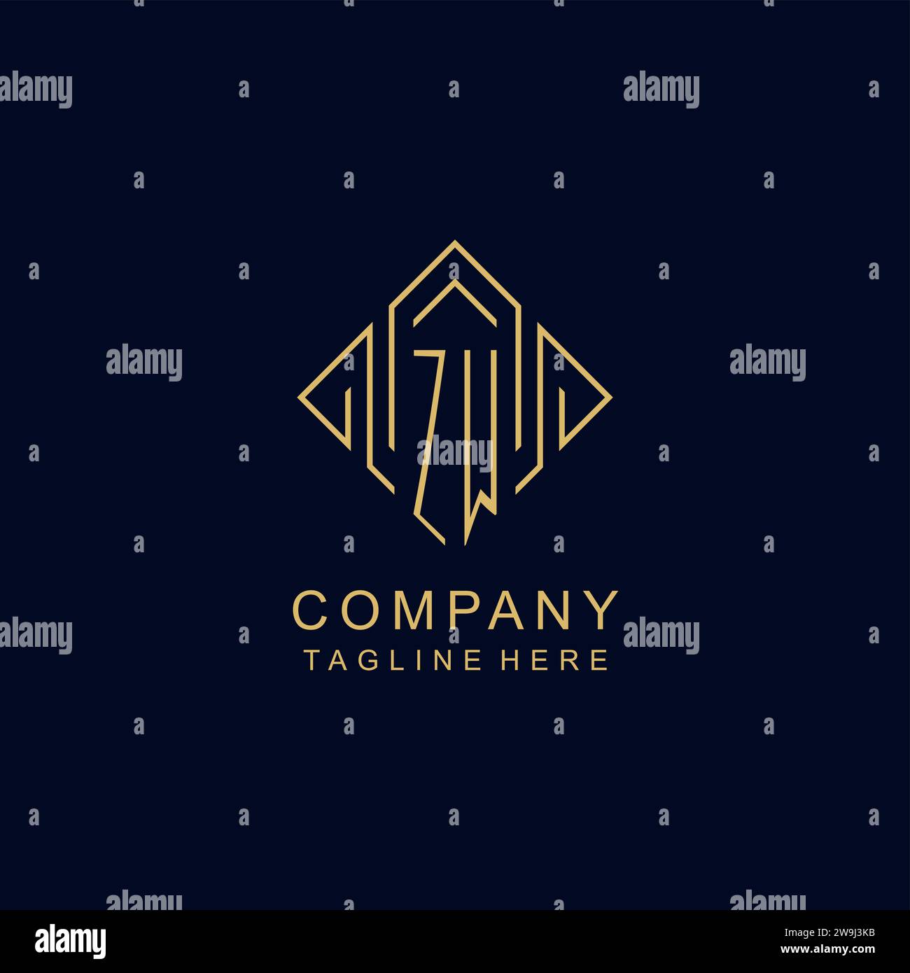 Zw minimal logo design hi-res stock photography and images - Alamy