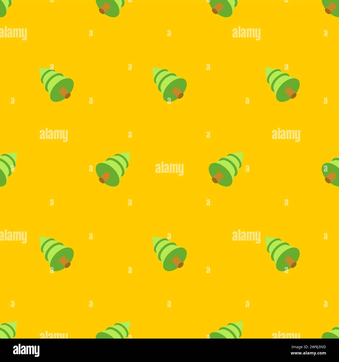 Christmas tree isometric pattern seamless. Spruce 3D background Stock Vector