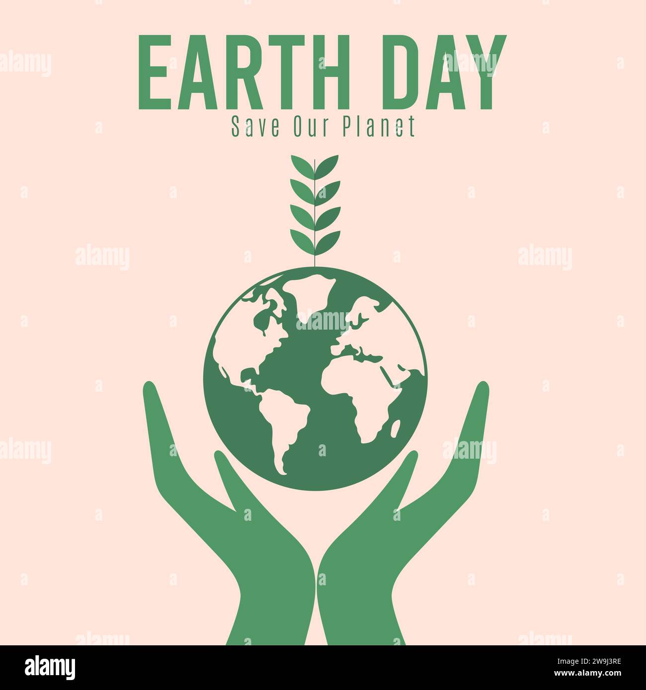 Colored earth day poster hands holding Vector Stock Vector Image