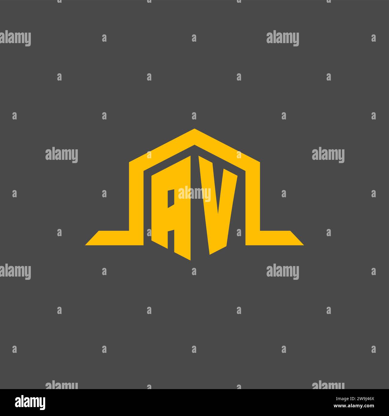 AV monogram initial logo with hexagon style design ideas Stock Vector