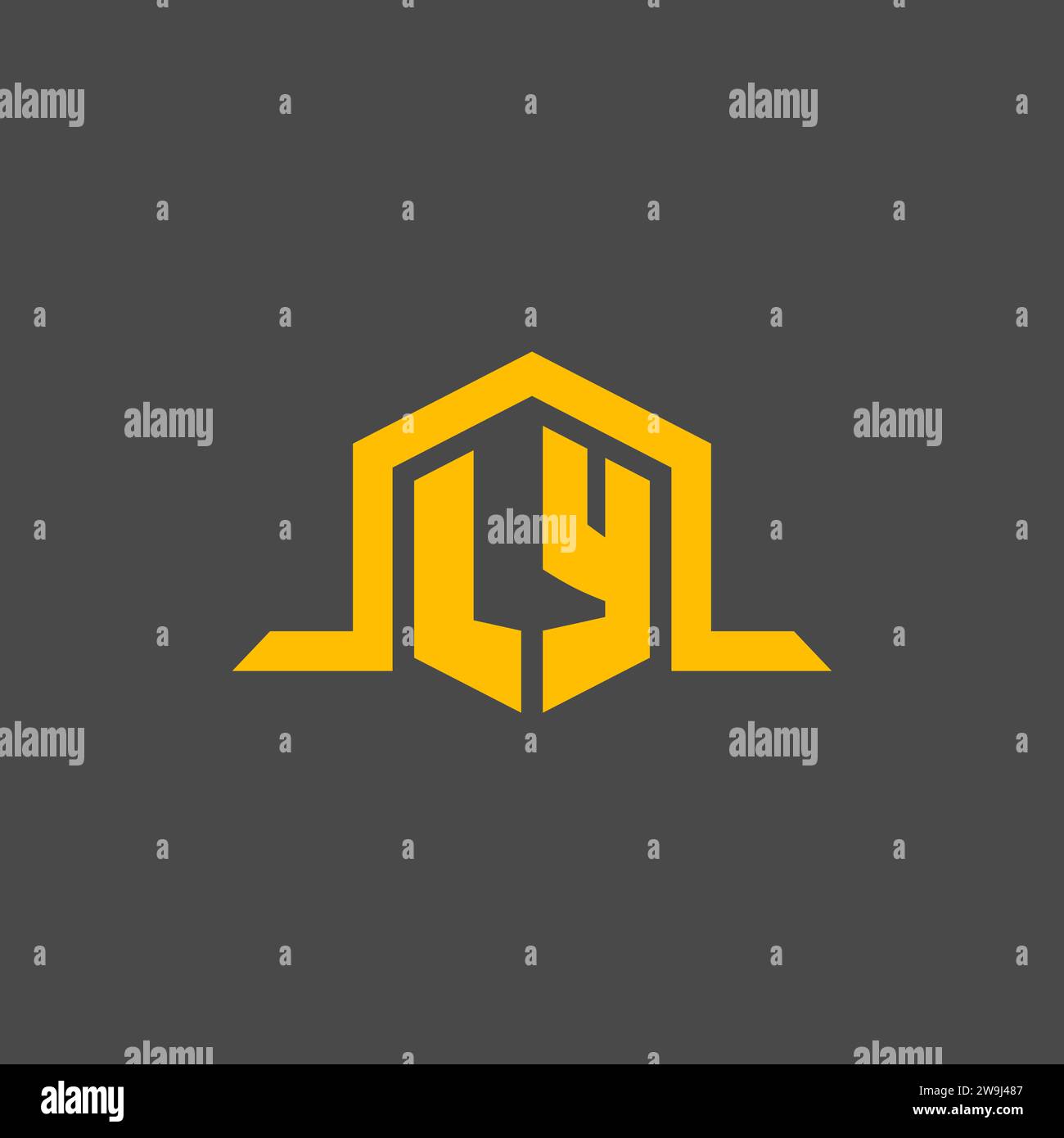 LY monogram initial logo with hexagon style design ideas Stock Vector