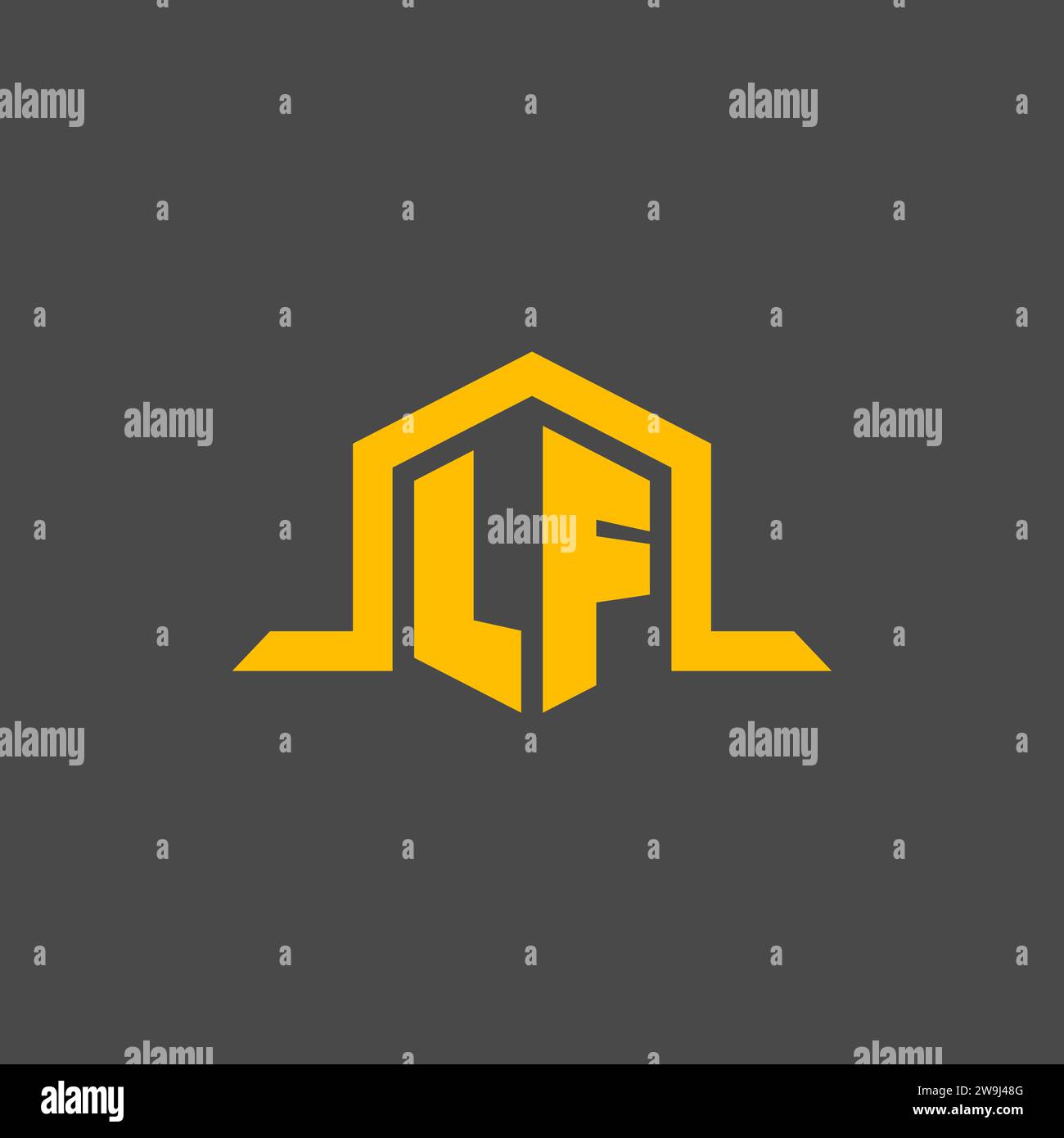 LF monogram initial logo with hexagon style design ideas Stock Vector