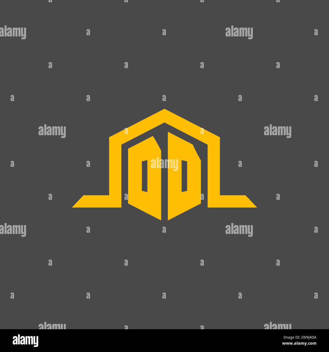 DD monogram initial logo with hexagon style design ideas Stock Vector