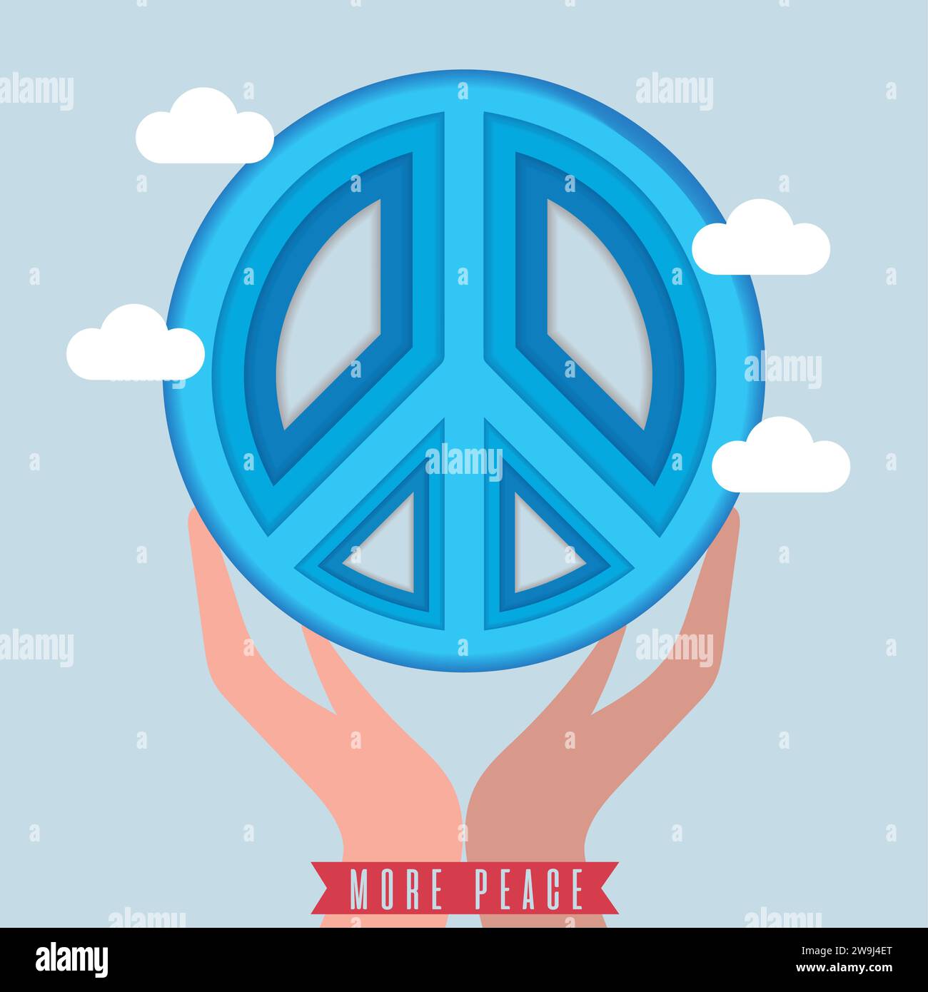 Pair of hands holding a peace symbol Vector Stock Vector