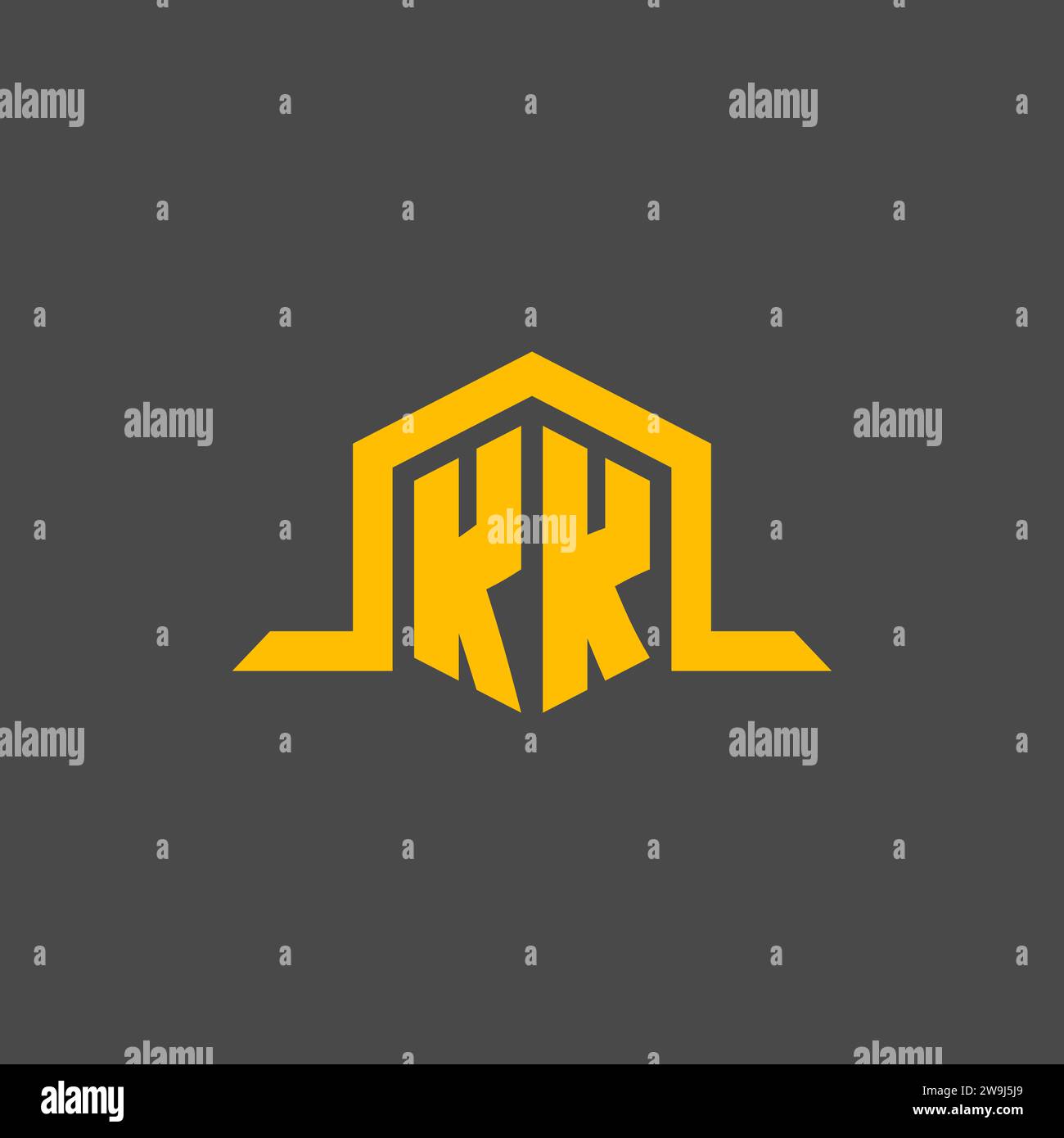 KK monogram initial logo with hexagon style design ideas Stock Vector