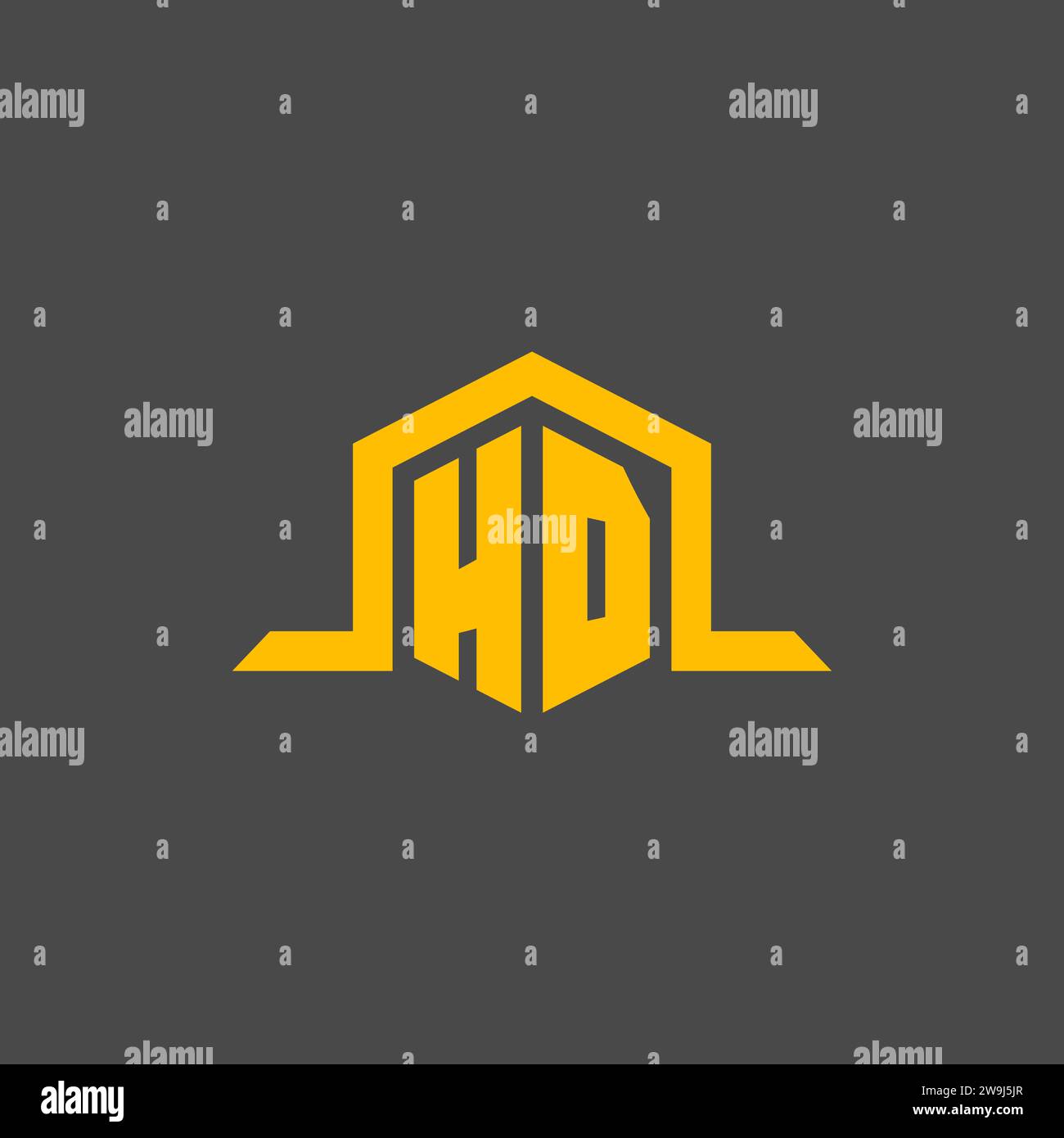 HD monogram initial logo with hexagon style design ideas Stock Vector