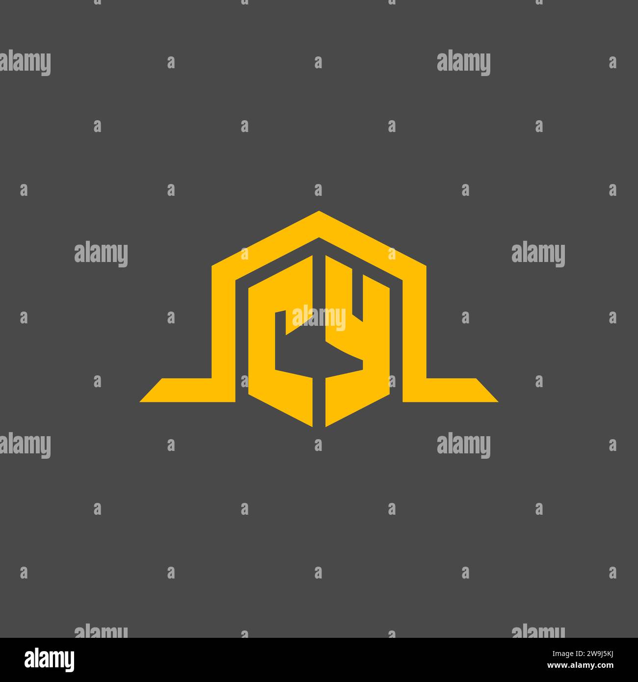 CY monogram initial logo with hexagon style design ideas Stock Vector