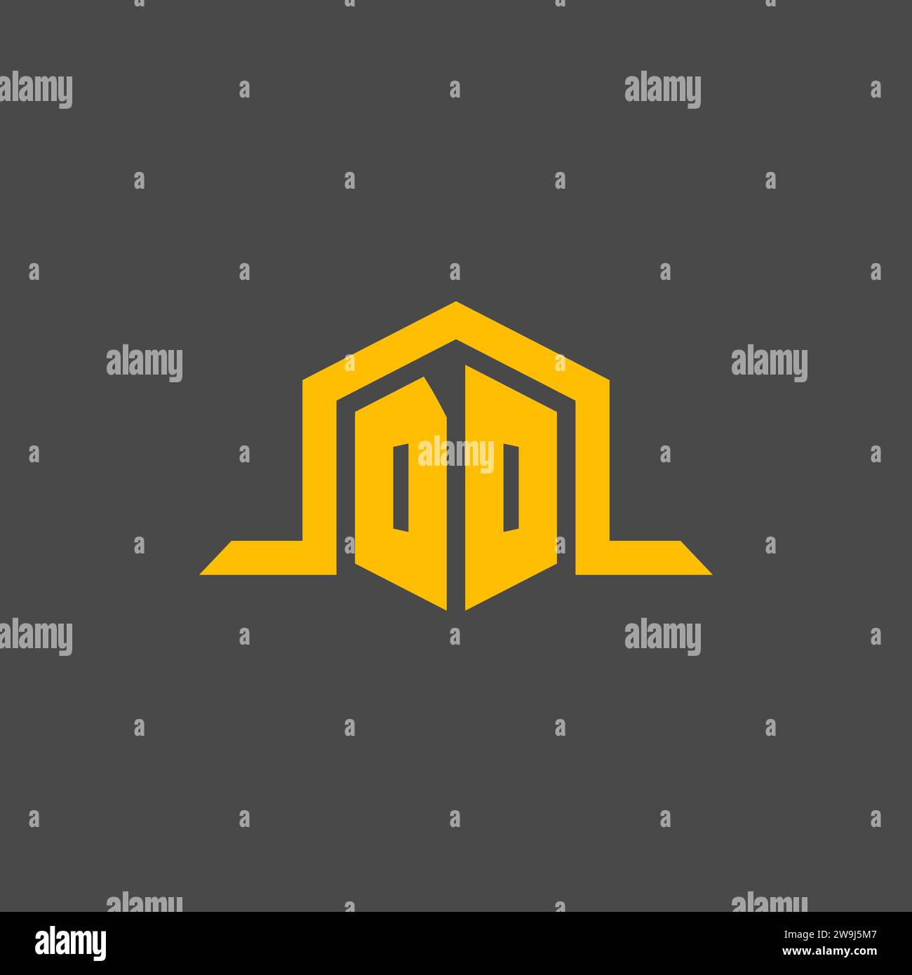 DO monogram initial logo with hexagon style design ideas Stock Vector