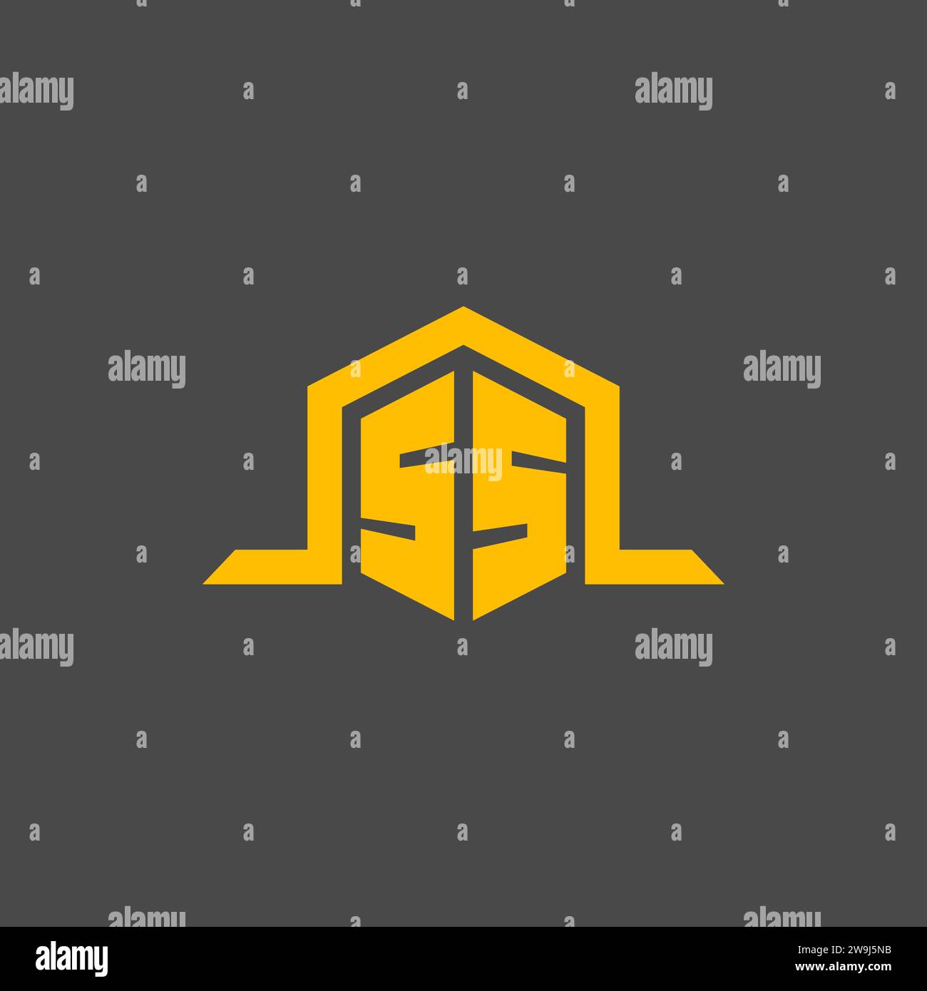 SS monogram initial logo with hexagon style design ideas Stock Vector