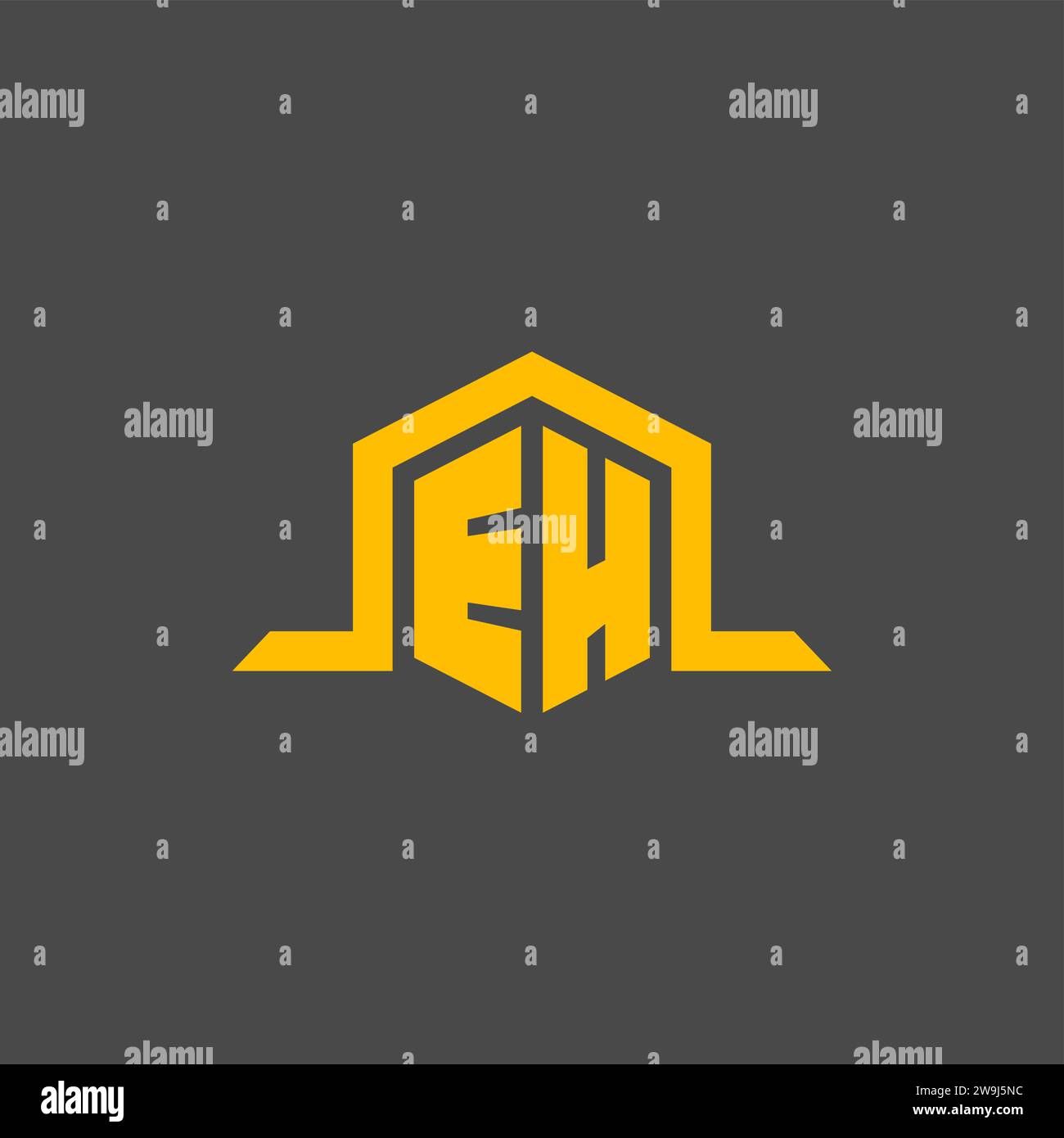 EH monogram initial logo with hexagon style design ideas Stock Vector