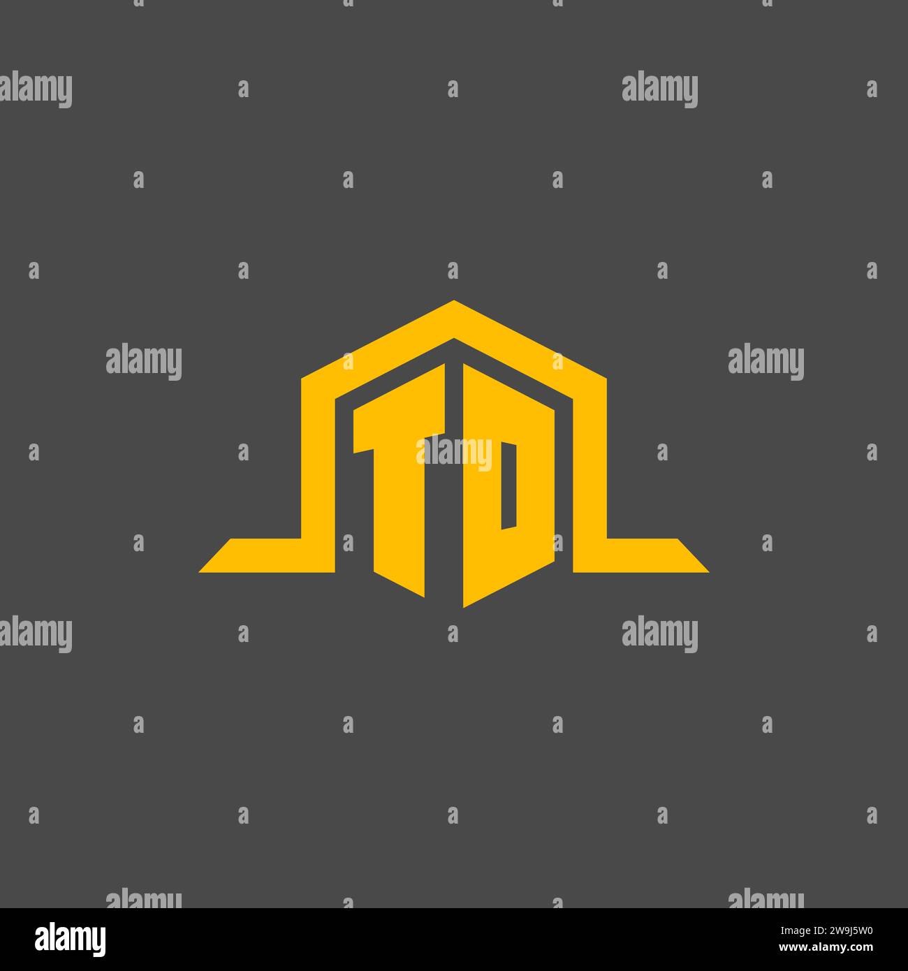 TO monogram initial logo with hexagon style design ideas Stock Vector