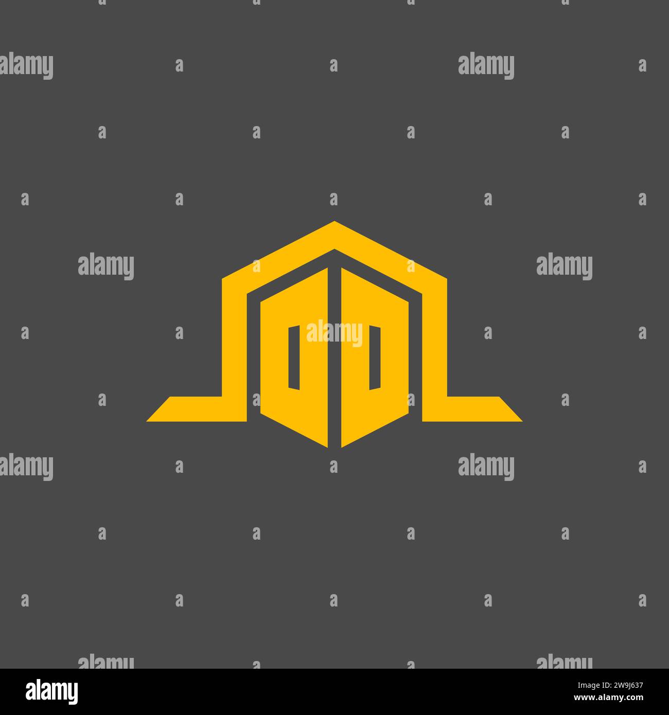 OO monogram initial logo with hexagon style design ideas Stock Vector
