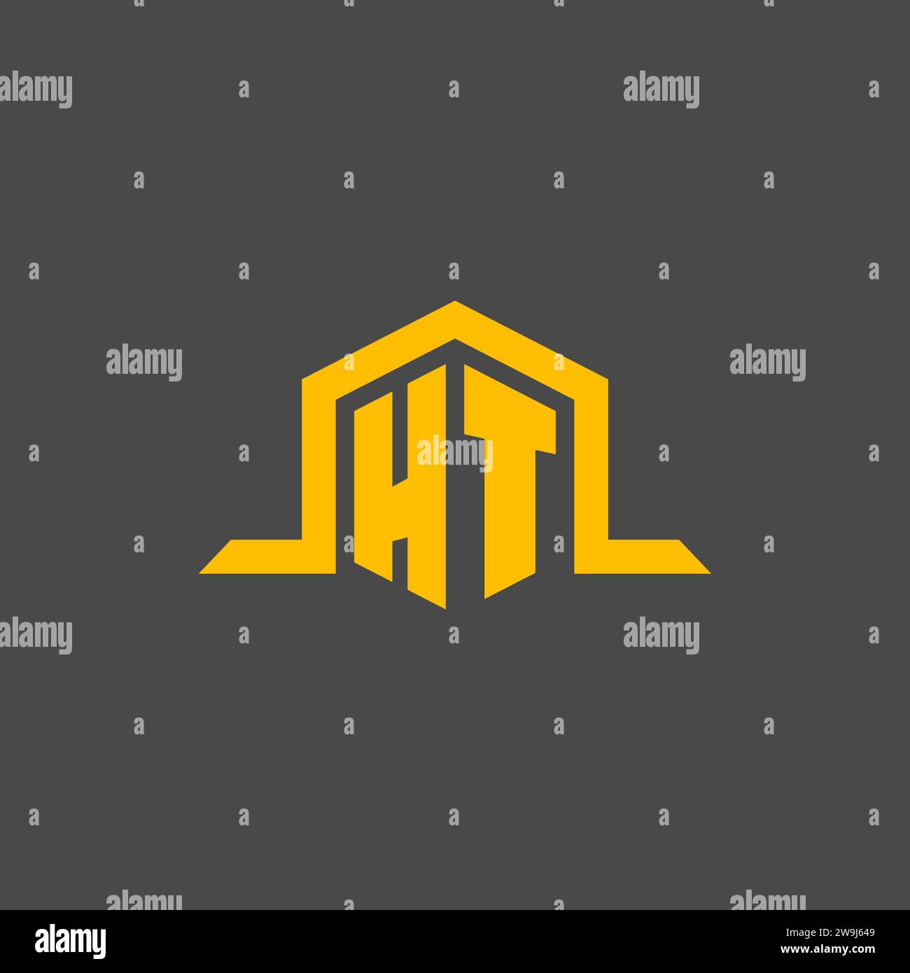 HT monogram initial logo with hexagon style design ideas Stock Vector