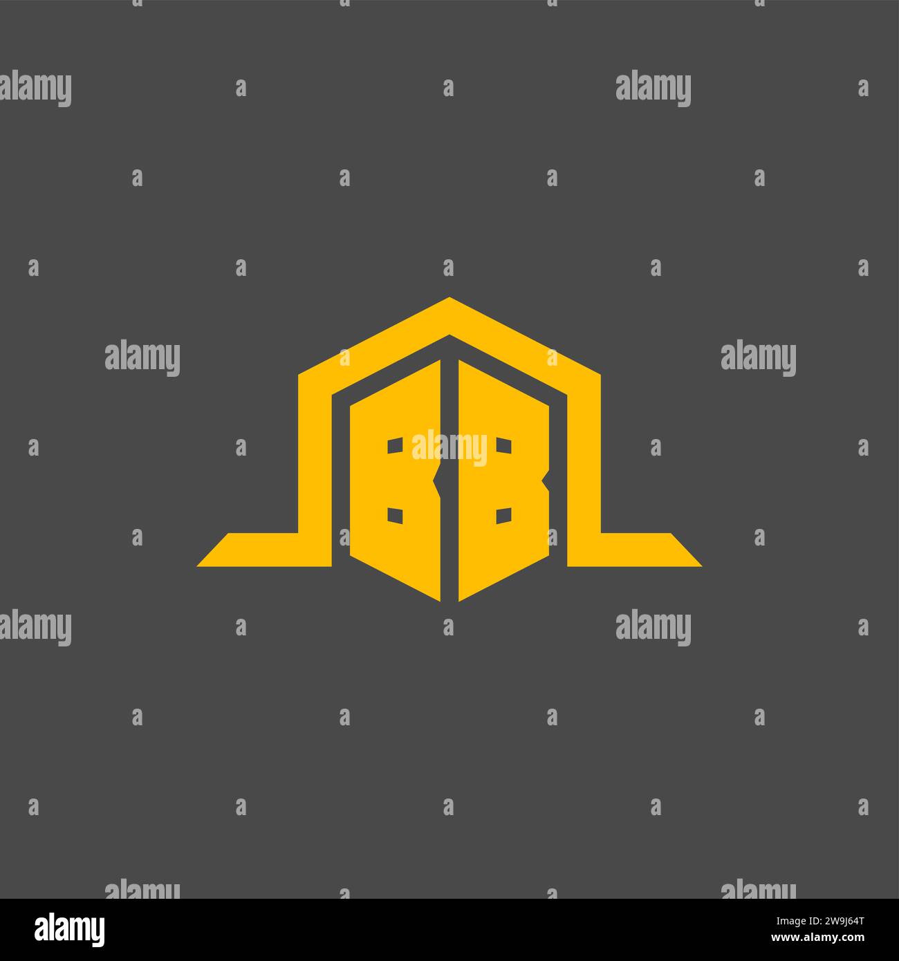 BB monogram initial logo with hexagon style design ideas Stock Vector