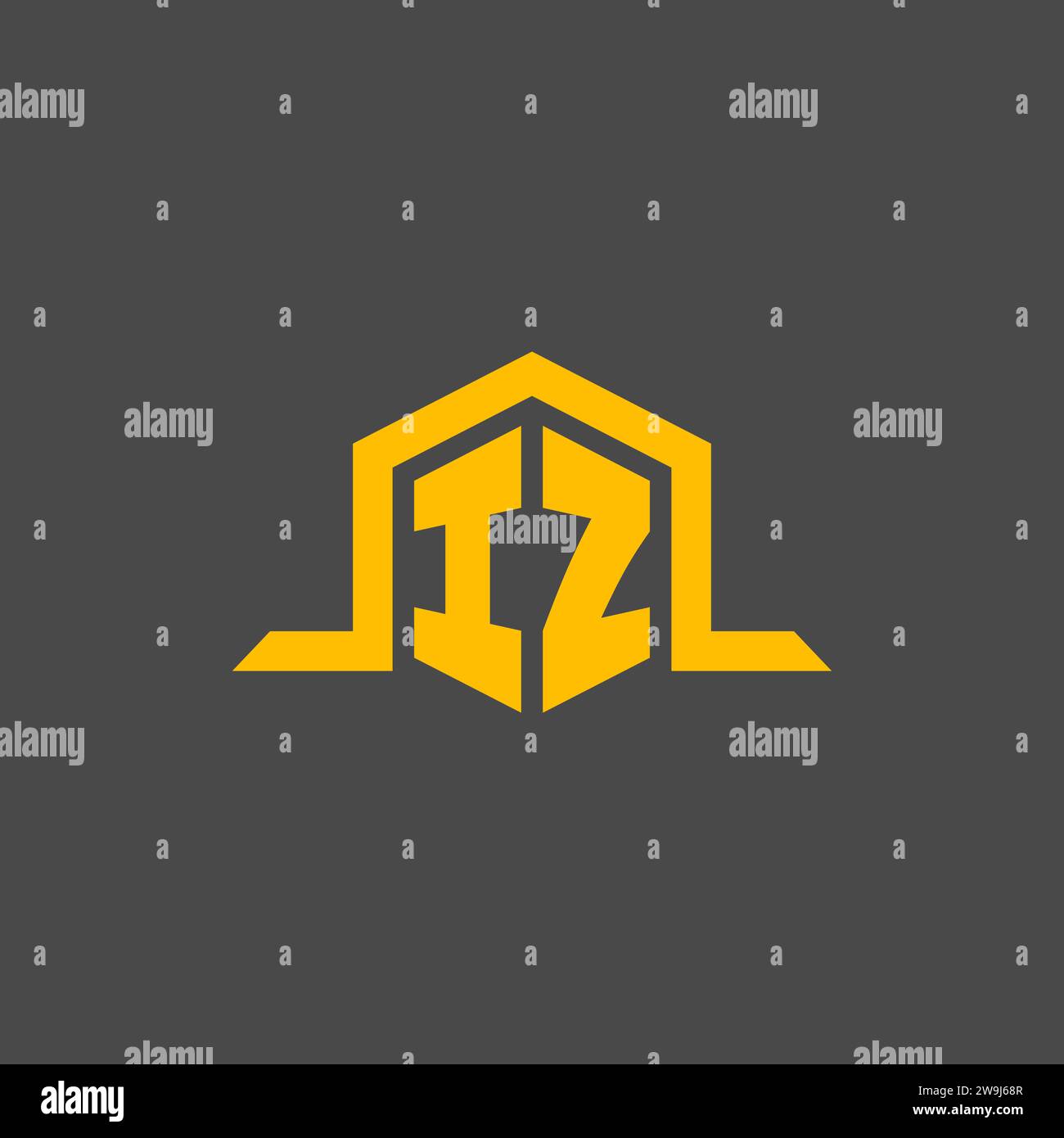 IZ monogram initial logo with hexagon style design ideas Stock Vector
