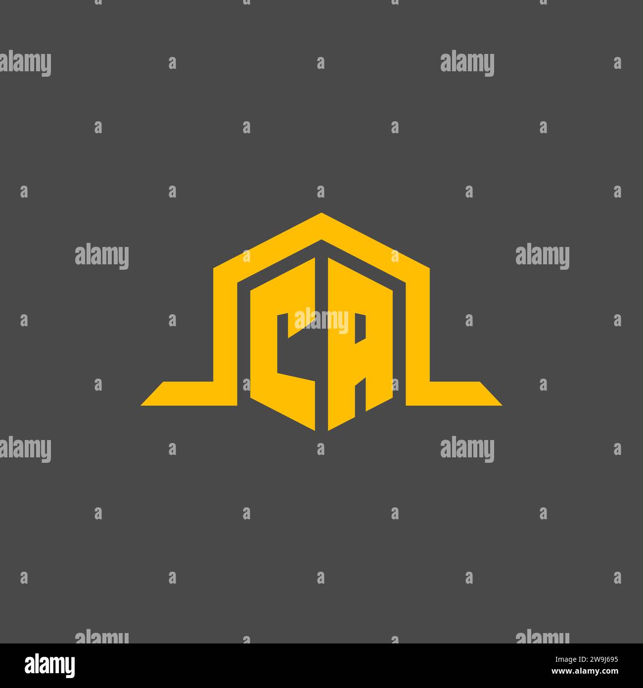 CA monogram initial logo with hexagon style design ideas Stock Vector