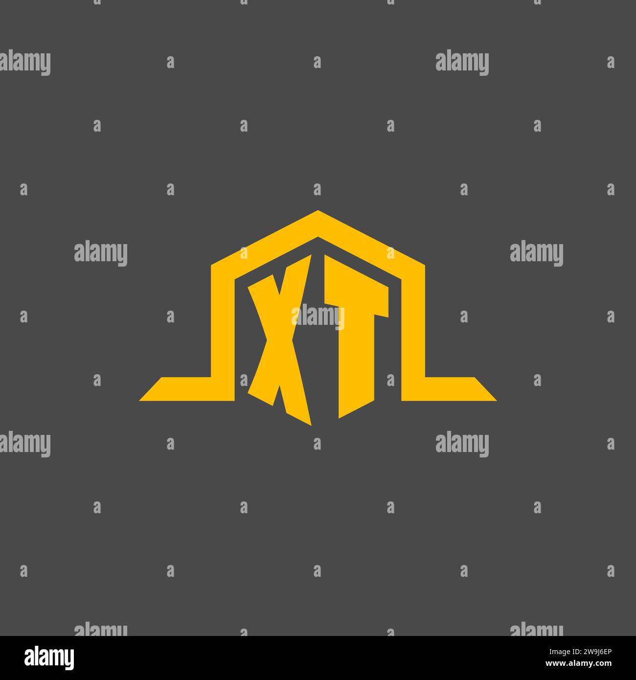 XT monogram initial logo with hexagon style design ideas Stock Vector