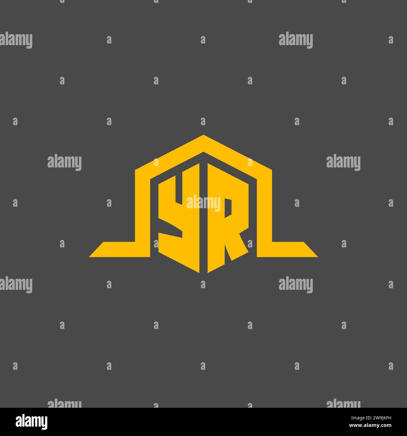 YR monogram initial logo with hexagon style design ideas Stock Vector