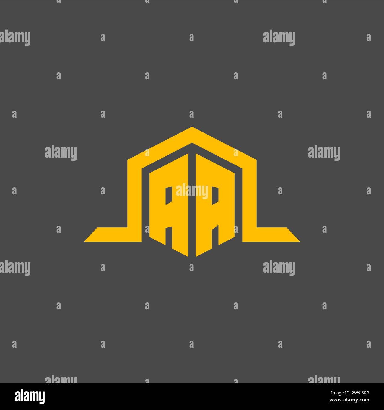 AA monogram initial logo with hexagon style design ideas Stock Vector