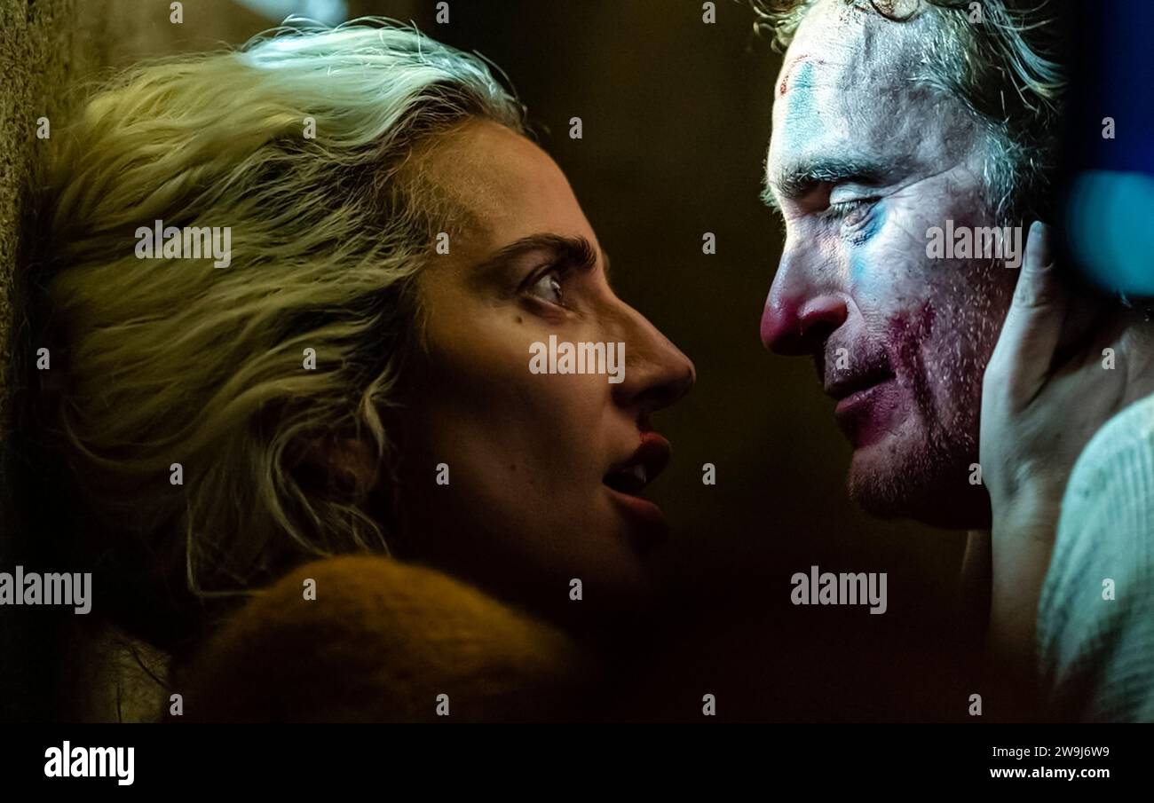 Joker: Folie à Deux (2024) directed by Todd Phillips and starring Joaquin Phoenix as the Joker and Lady Gaga as Harley Quinn in this eagerly awaited sequel to the critically acclaimed 2018 film Joker. Publicity photograph ***EDITORIAL USE ONLY***. Credit: BFA / Warner Bros Stock Photo