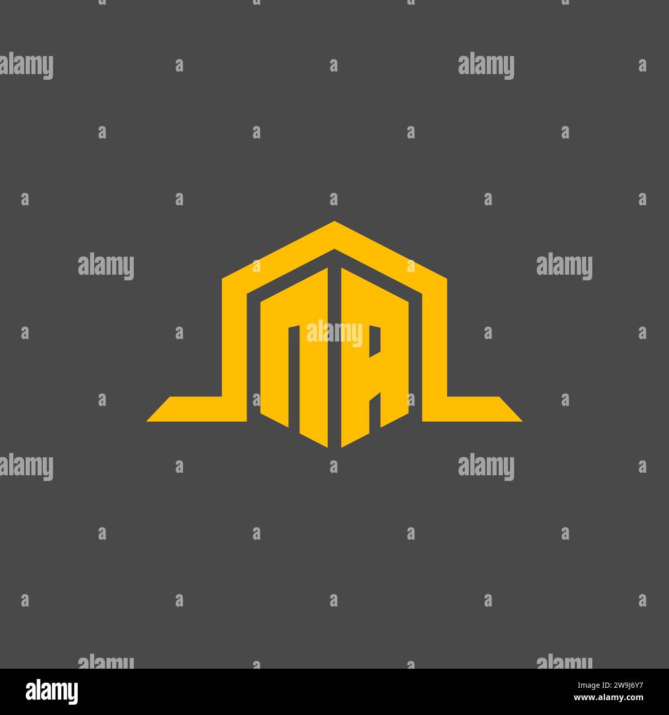NA monogram initial logo with hexagon style design ideas Stock Vector