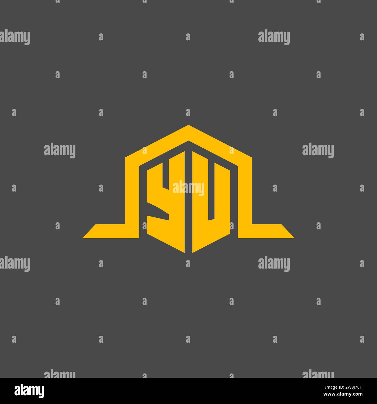 YU monogram initial logo with hexagon style design ideas Stock Vector ...
