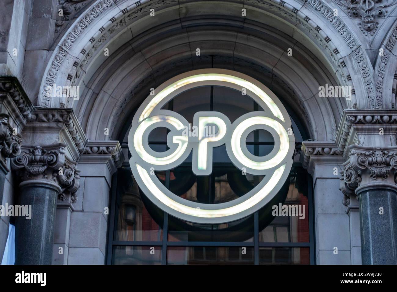 GPO logo outside Metquarter in Liverpool Stock Photo