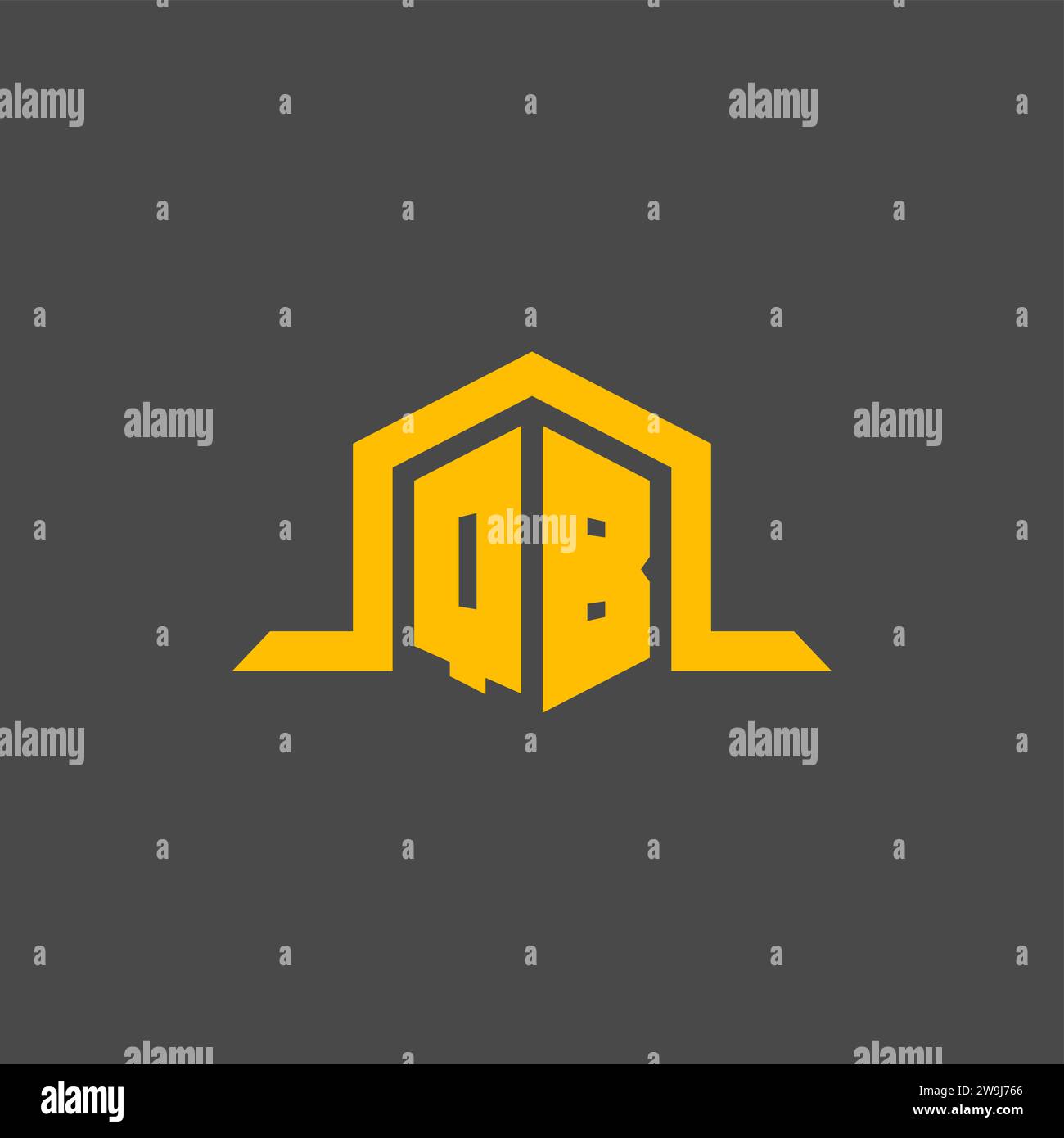 QB monogram initial logo with hexagon style design ideas Stock Vector ...