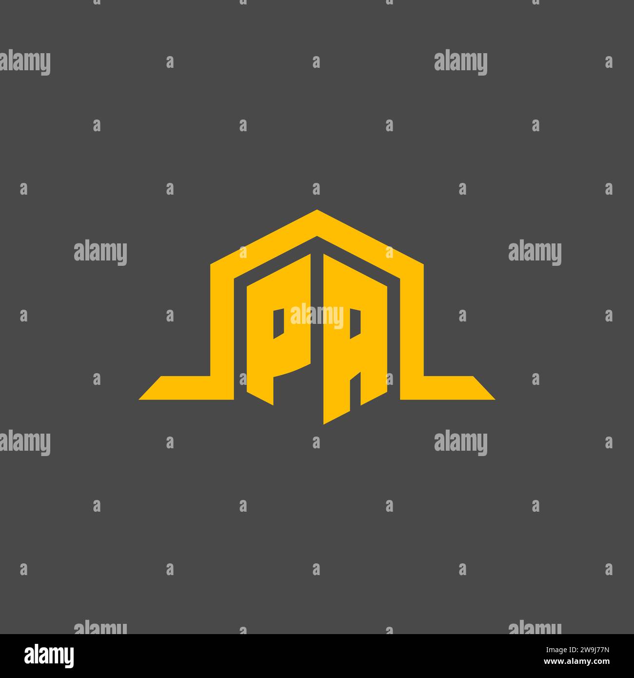 PA monogram initial logo with hexagon style design ideas Stock Vector