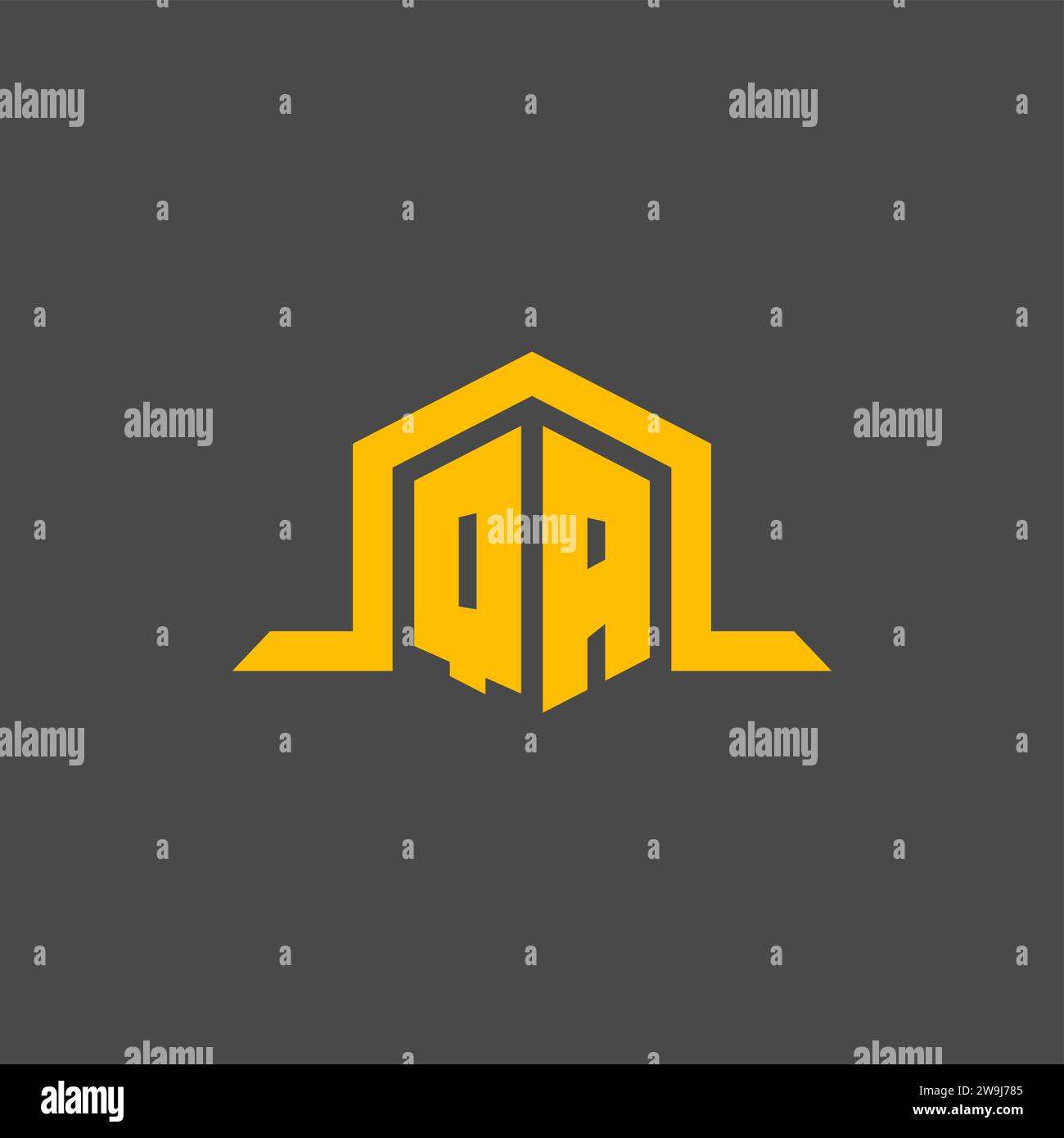 QA monogram initial logo with hexagon style design ideas Stock Vector ...