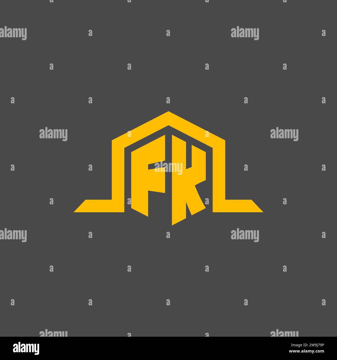 FK monogram initial logo with hexagon style design ideas Stock Vector