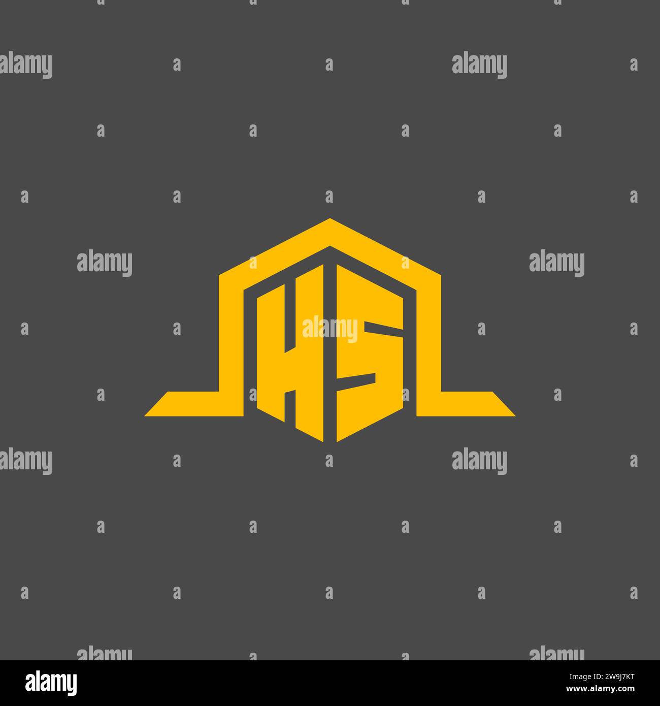 HS monogram initial logo with hexagon style design ideas Stock Vector