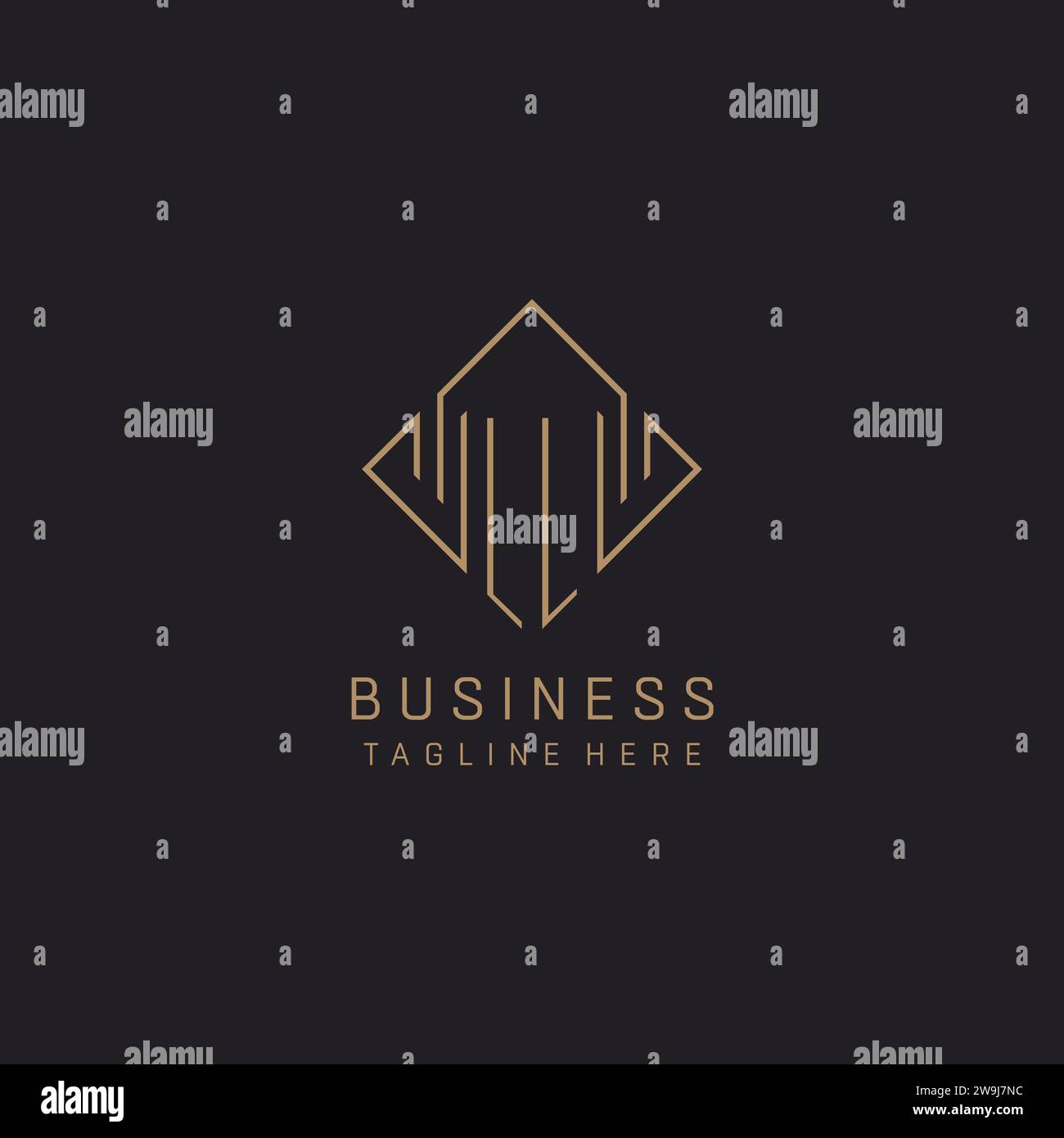 Monogram LL with rhombus line logo style, Luxury elegant logo design ...