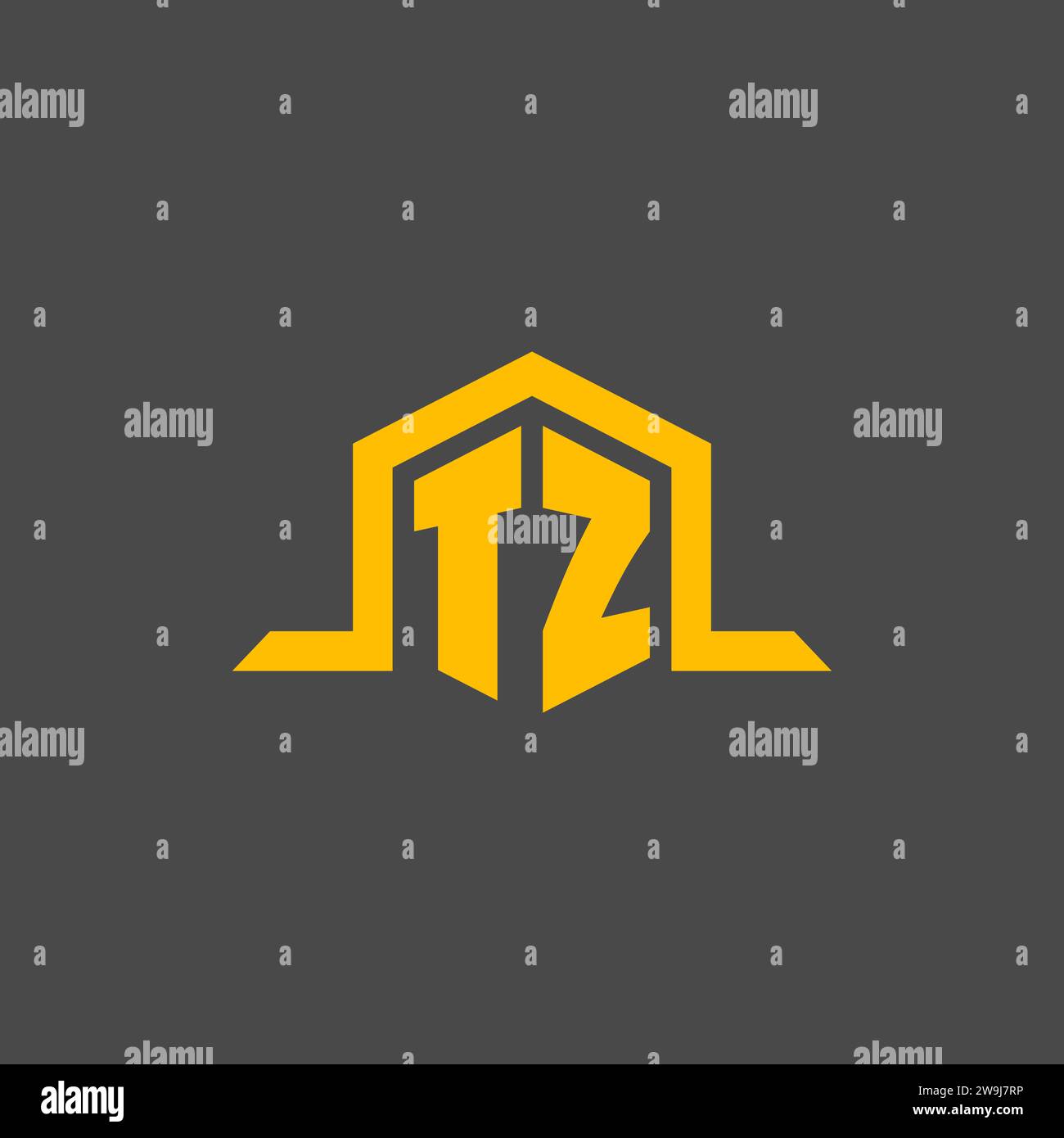TZ monogram initial logo with hexagon style design ideas Stock Vector
