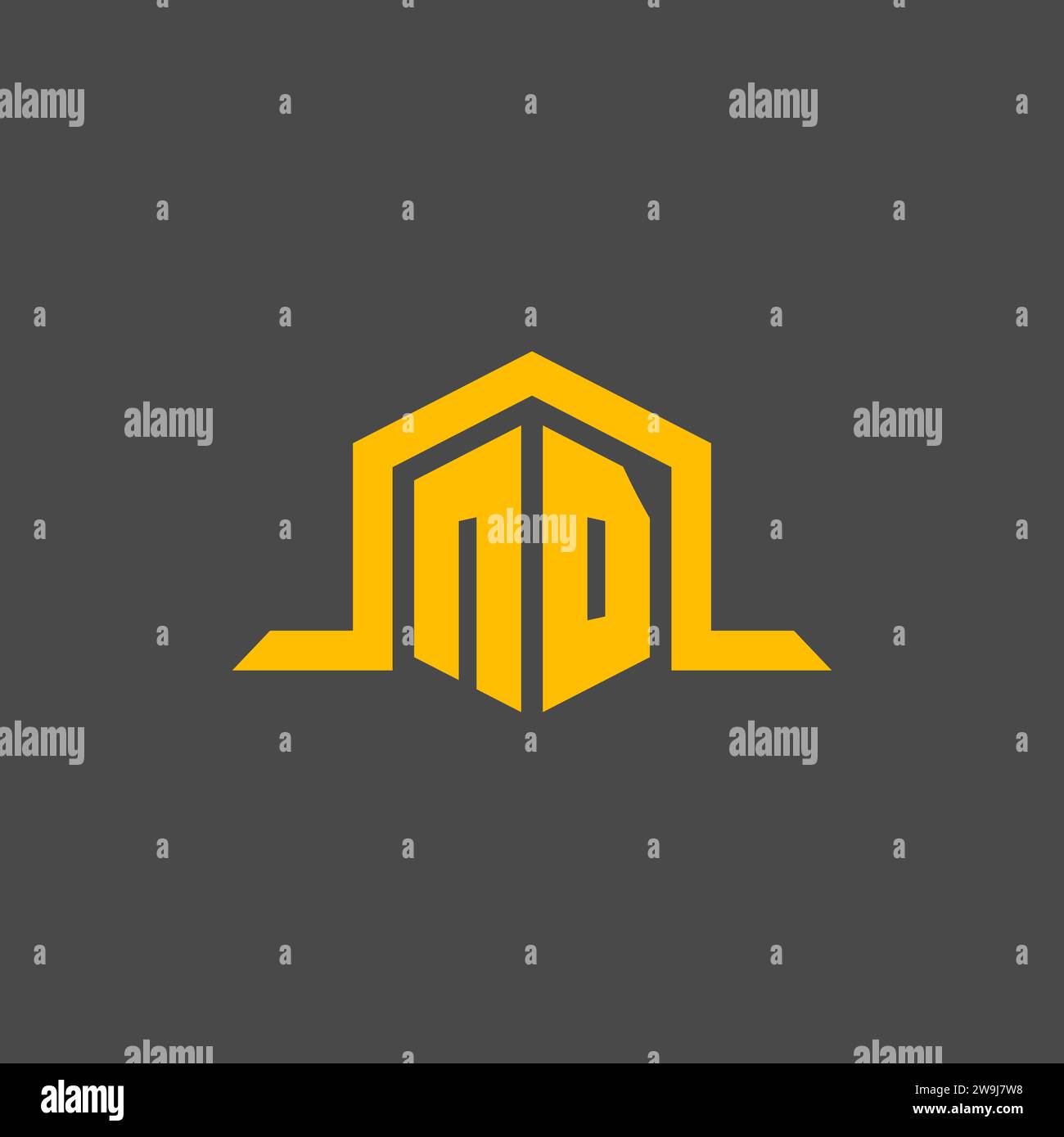 ND monogram initial logo with hexagon style design ideas Stock Vector