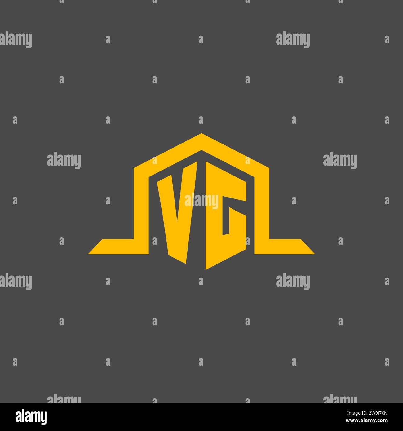 VG monogram initial logo with hexagon style design ideas Stock Vector