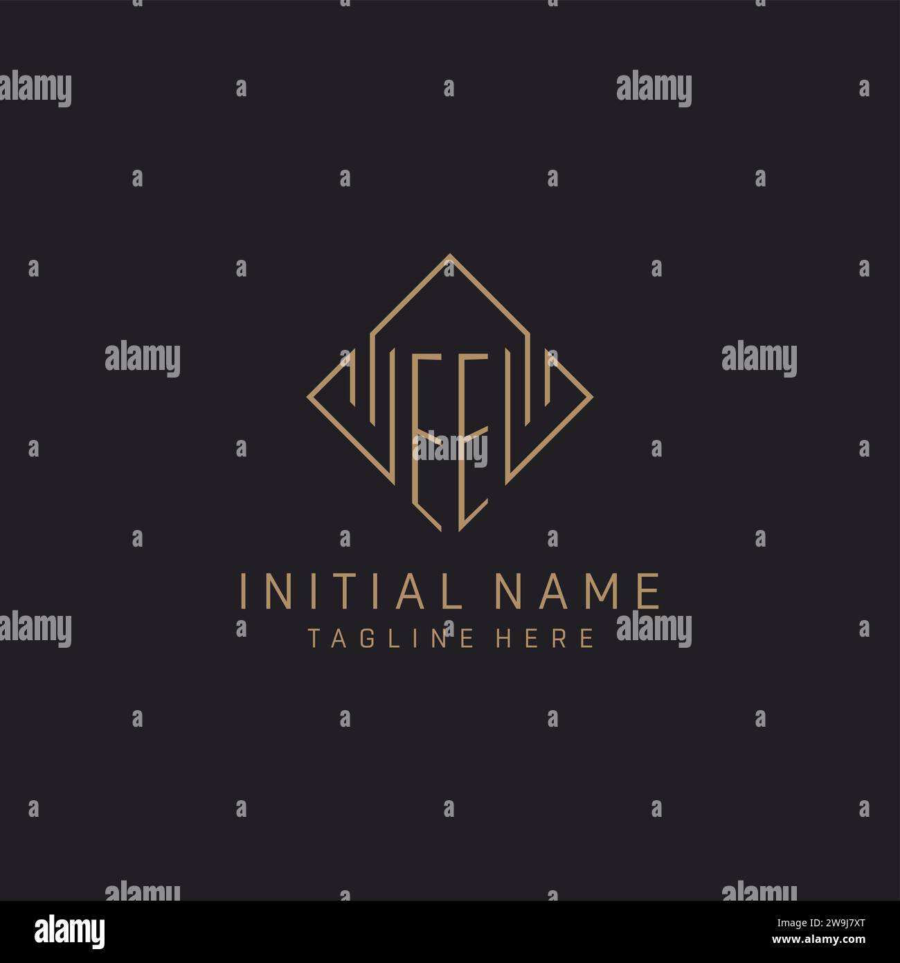 Monogram EE with rhombus line logo style, Luxury elegant logo design ...