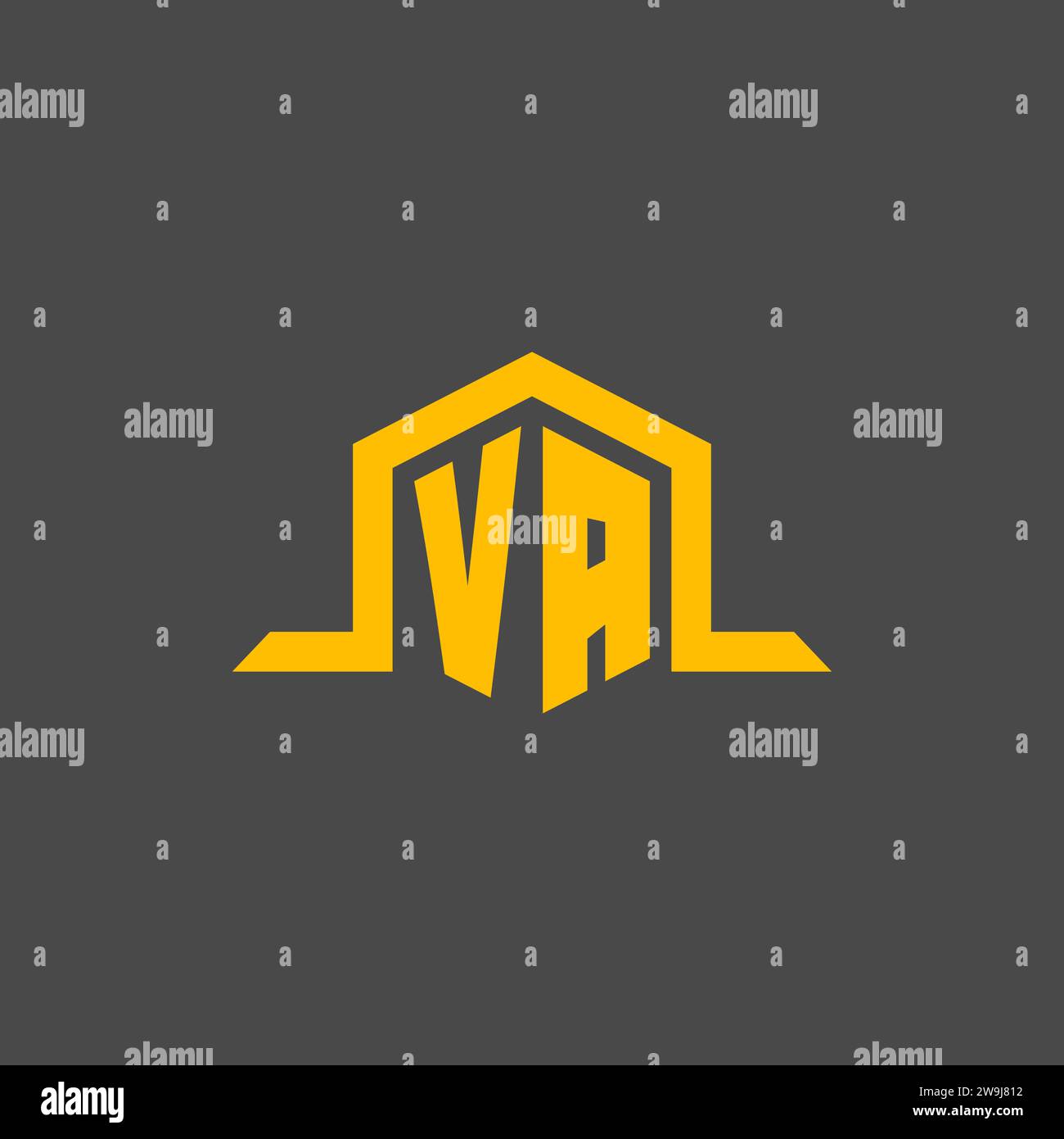 VA monogram initial logo with hexagon style design ideas Stock Vector